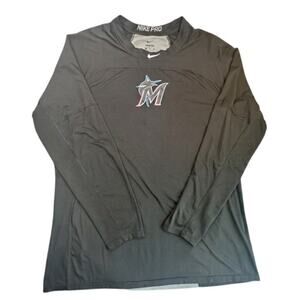 Nike Miami Marlins Pro Base Layer Shirt Black